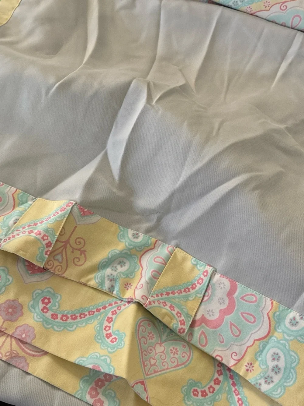 Pottery Barn Kids Mint, Pink & Yellow Floral Damask Fabric Panel